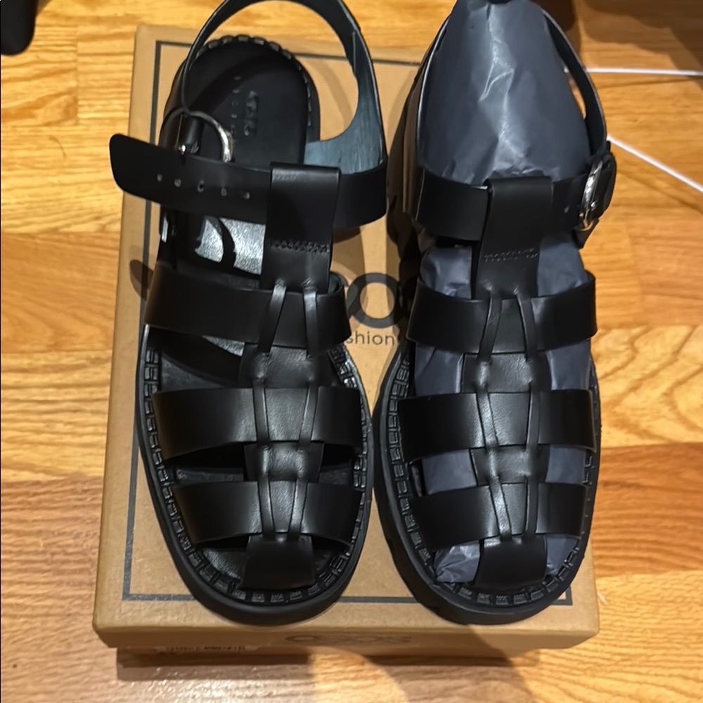ASOS Black Leather Sandals